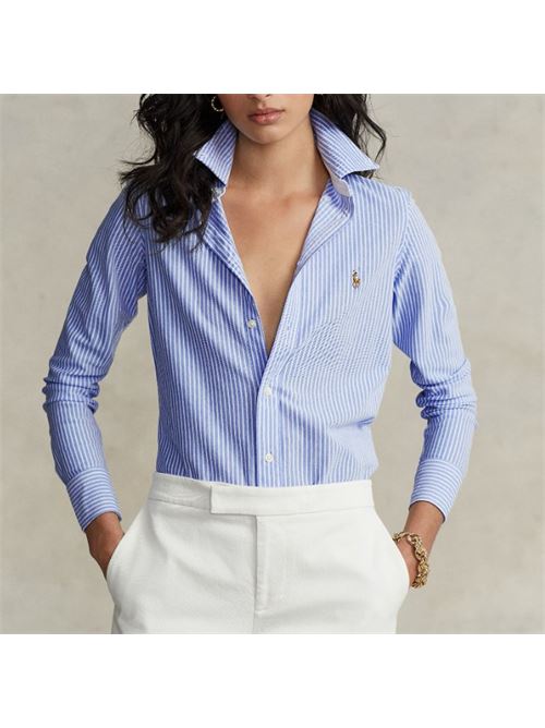 Camicia oxford a righe LAUREN RALPH LAUREN | JAMELKO-LONG SLEEVE-BUTTON FRONT.BLU/WHITE